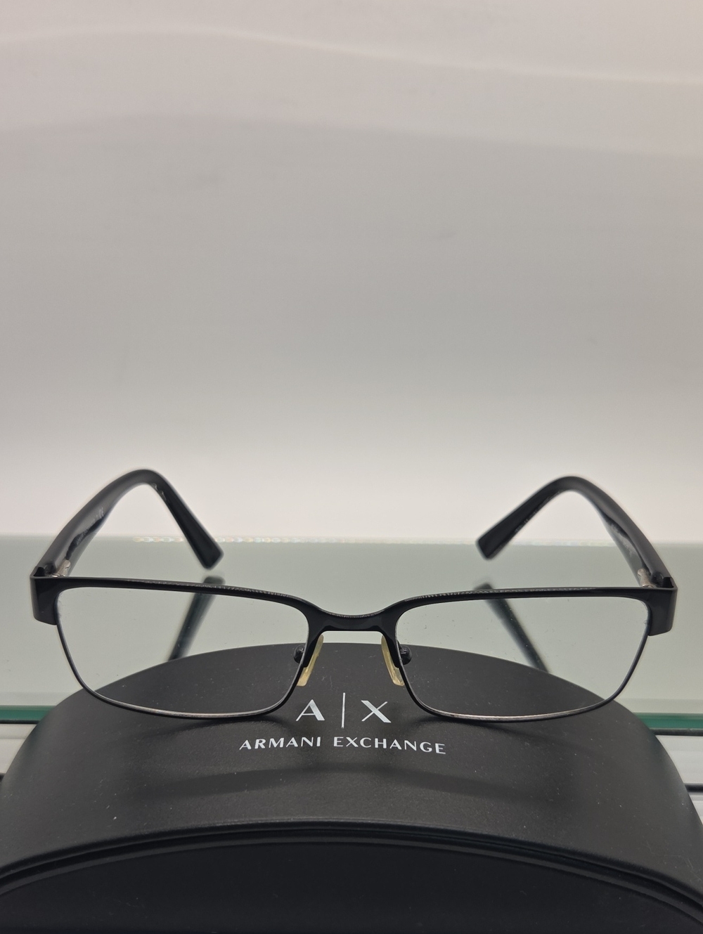 Armani Exchange AX 1017 Matte Black Metal Rectangle Eyewear Prescription